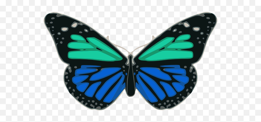 Turquoise And Blue Butterfly Clip Art At Clkercom - Vector Emoji,Blue Butterfly Clipart