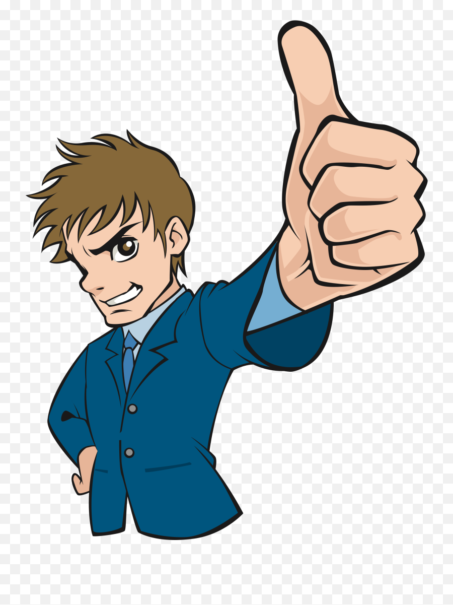 Man Thumbs Up Clipart - People Thumbs Up Cartoon Png Emoji,Thumbs Up Clipart