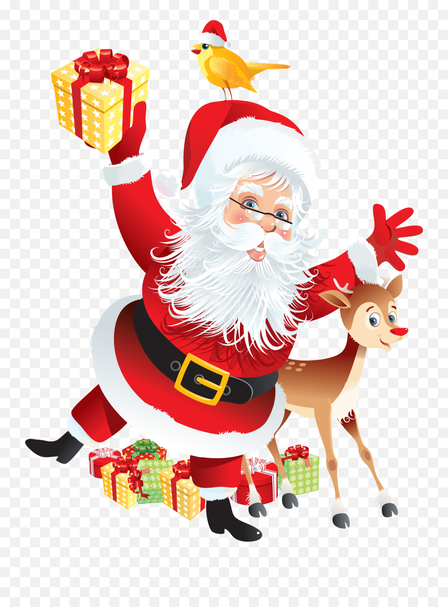 Transparent Santa And Rudolph Deco Png C 446146 - Png Santa Claus Png Images Free Download Emoji,Transparent Pictures