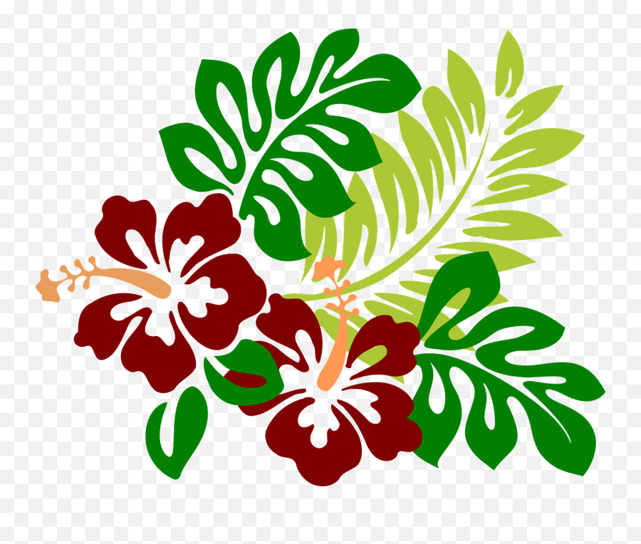 Luau Clipart Plant Hawaiian Luau Plant Hawaiian Transparent - Hawaiian Flower And Leaves Emoji,Luau Clipart