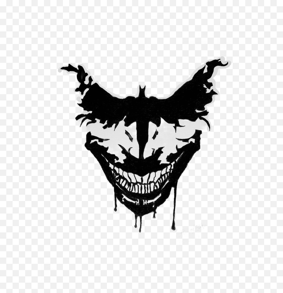 Batman Tattoo Joker Art - Logo Joker Black And White Emoji,Batman Logo Tattoo