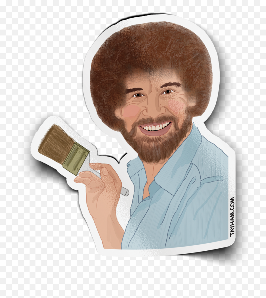 Bob Ross - Transparent Bob Ross Sticker Emoji,Bob Ross Transparent