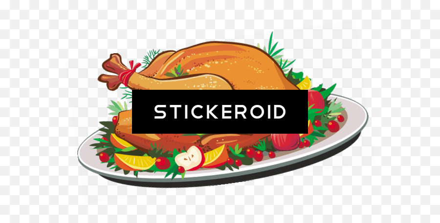 Thanksgiving Roasted Turkey - Thanksgiving Turkey Dinner Thaknsgiving Food Clip Art Emoji,Dinner Clipart