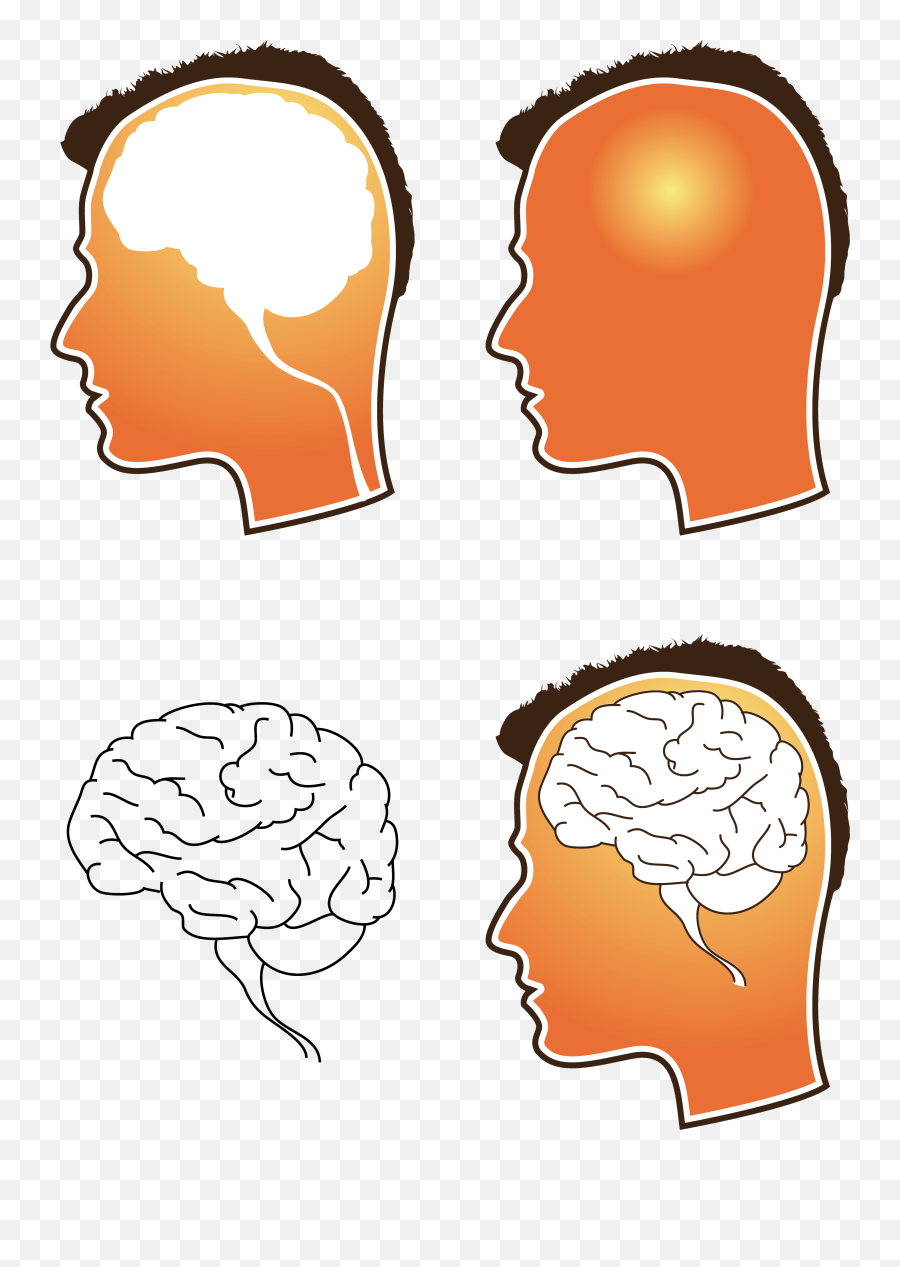Free Vector Human Brain Vector - Free Vector Brain Clipart Emoji,Brain Outline Clipart