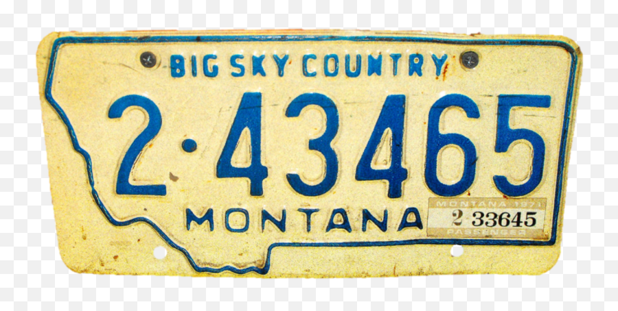 Montana 1971 License Plate - Solid Emoji,Plate Png