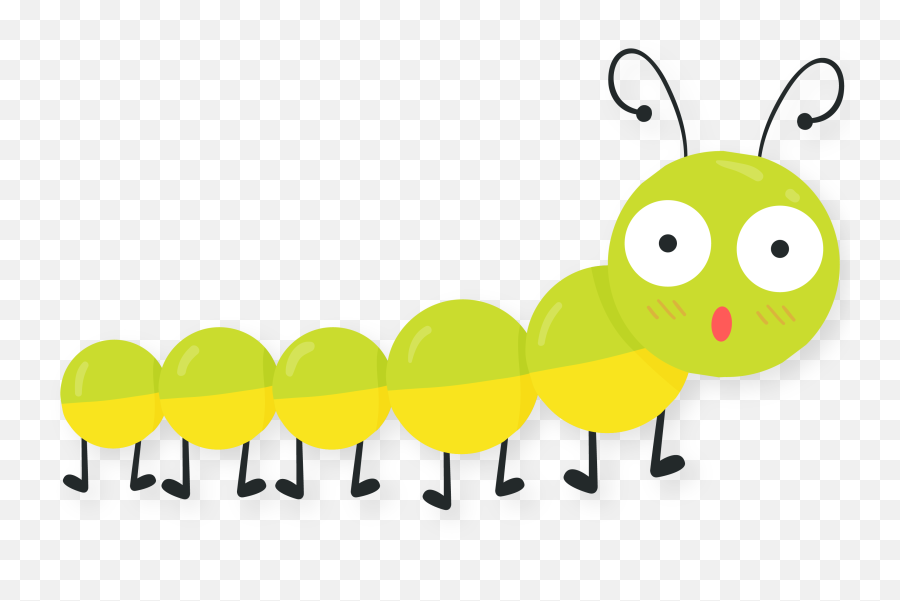 Spring Cartoon Caterpillar Vector Material - Cartoon Spring Emoji,Caterpillars Clipart