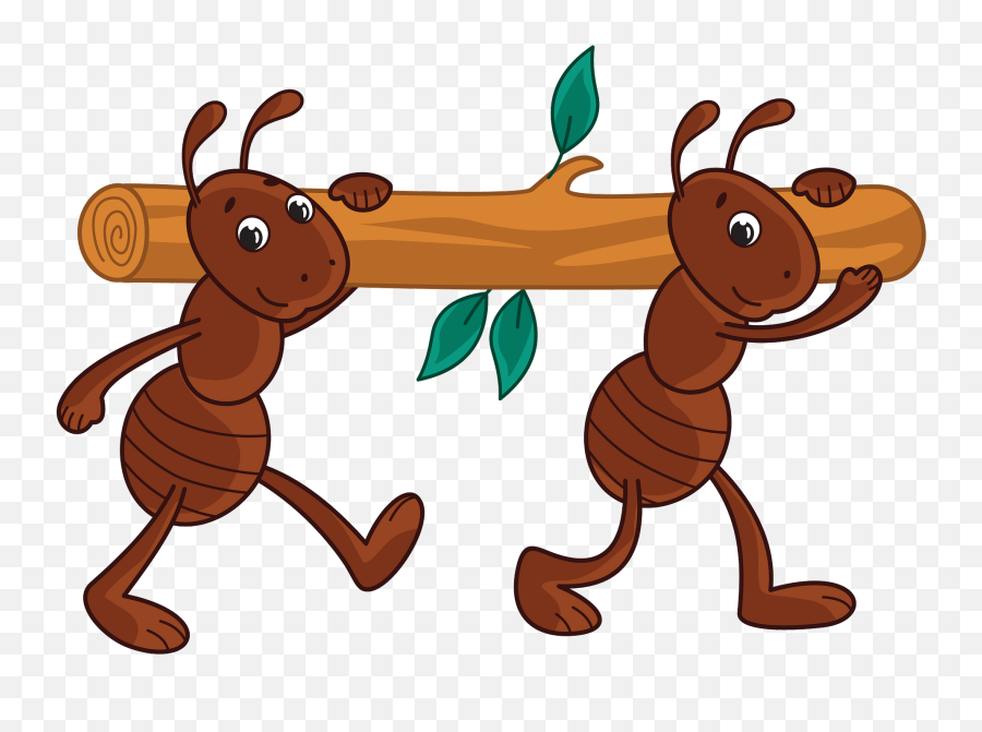 Two Ants Carrying A Log Clipart Free Download Transparent - Ants Clipart Emoji,Log Clipart