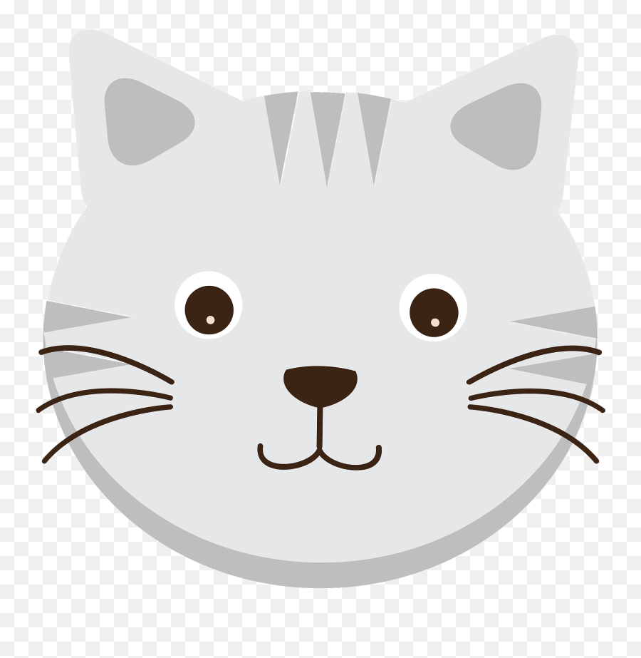 Grey Cat Face Clipart - Cat Face Clipart Emoji,Cat Face Clipart