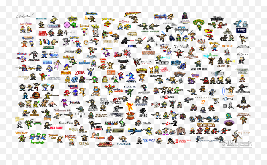 8 Bit Pixel Characters Transparent Png - Video Game Characters Sprites Emoji,Nintendo Png