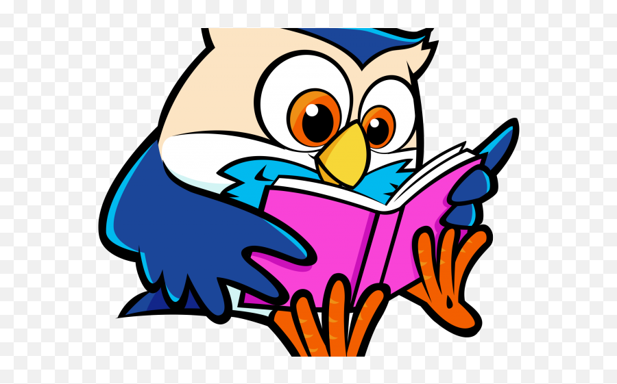 Owl Clipart Homework - Png Owl With Book Transparent Owl Reading Books Clipart Emoji,Doing Homework Clipart