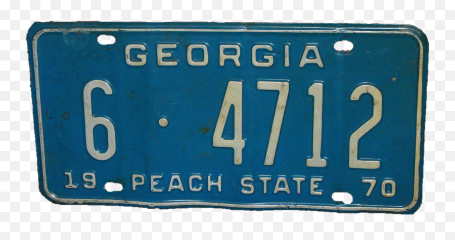 Georgia 1970 License Plate - Georgia License Plate Png Transparent Emoji,Plate Png