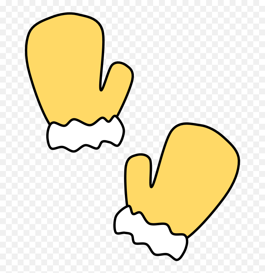 Mittens Fur Cuff Yellow Png Clipart - Yellow Mittens Clipart Emoji,Mitten Clipart