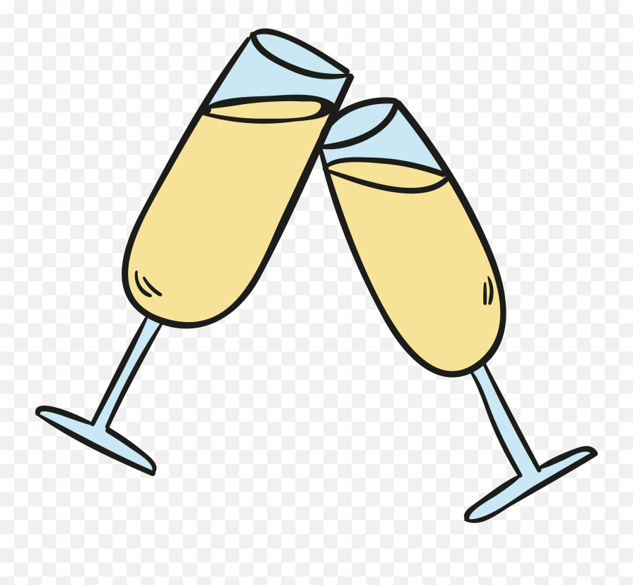 Cartoon Champagne Glasses Png - Transparent Champagne Glasses Cartoon Emoji,Champagne Png