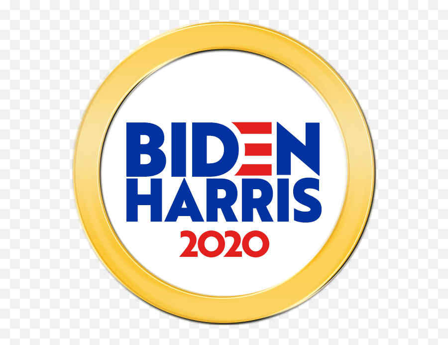Biden Harris 2020 Round Profile Badge With Gold Frame Gold - Danger Emoji,Biden Harris Logo