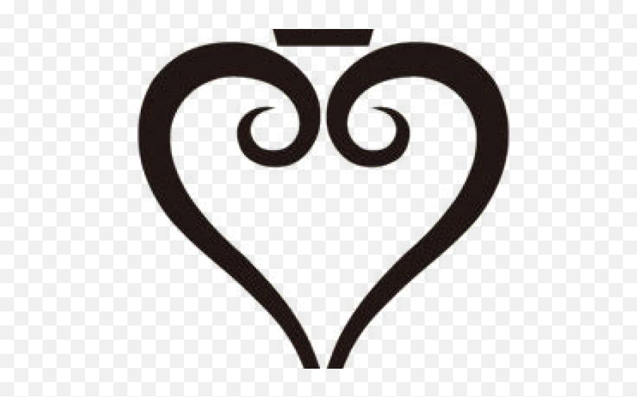 Black Heart Clipart - Kingdom Hearts Logo Tattoo Girly Emoji,Black Heart Clipart