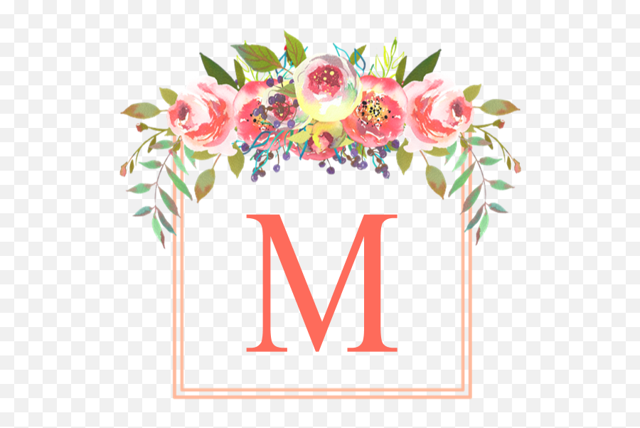 Floral Clipart Monogram Picture 1121149 Floral Clipart - Floral M With Transparent Background Emoji,Floral Wreath Clipart