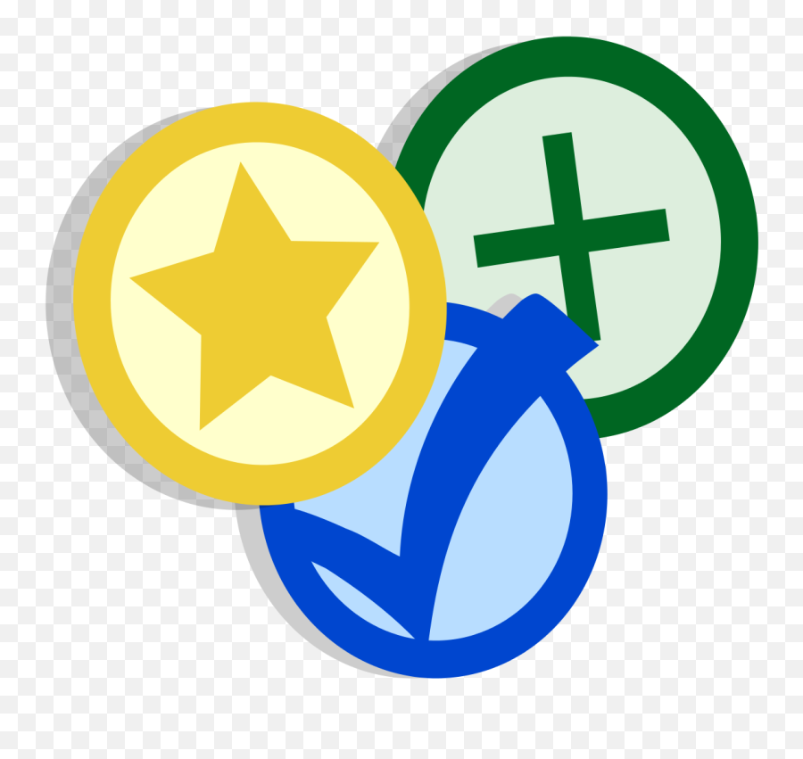 Fileyellow Star Blue Check Green Plussvg - Wikipedia Emoji,Green Check Png