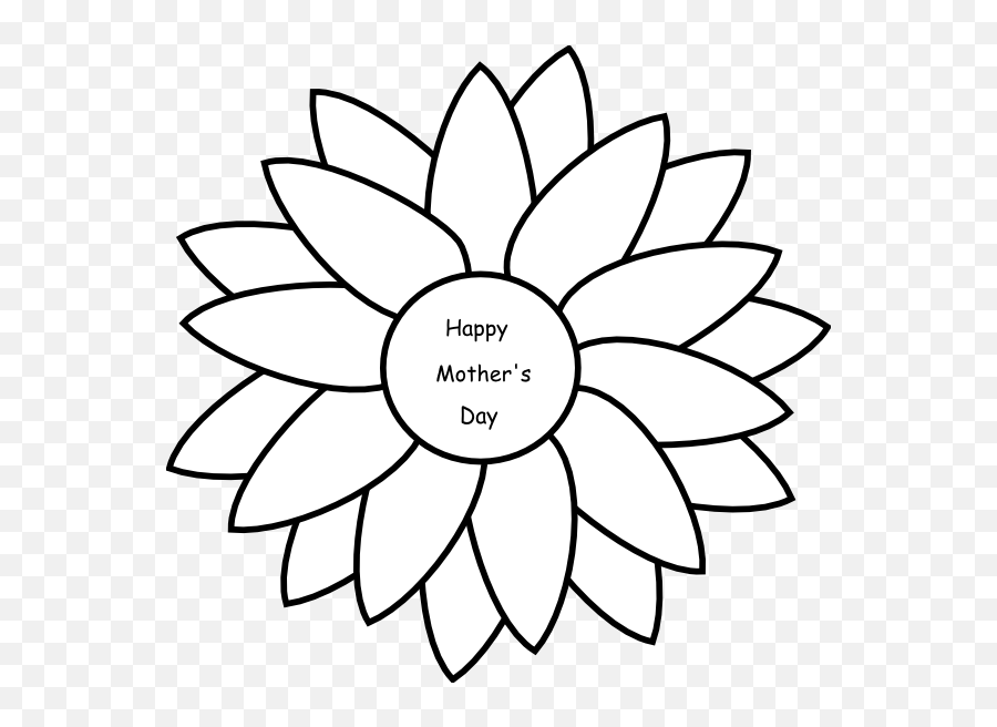 Mothers Day Clip Art At Clkercom - Vector Clip Art Online Simple Outline Sunflower Drawing Emoji,Mothers Day Clipart