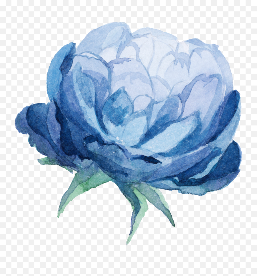 Download Watercolor Blue Flower Png Png Emoji,Blue Flowers Png