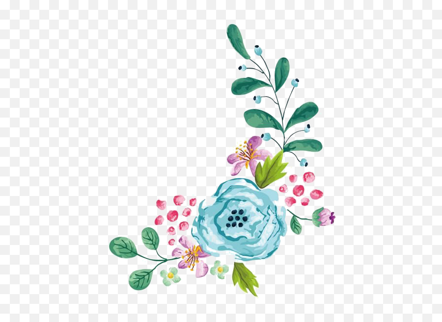 Download Watercolor Flower Art Free Png Hq Hq Png Image Emoji,Flower Art Png