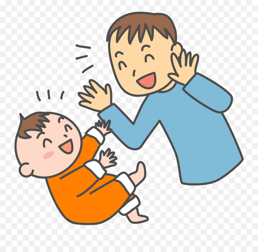 Father And Baby Are Playing Clipart Free Download - Clipart Of Laughing Baby Emoji,Baby Clipart