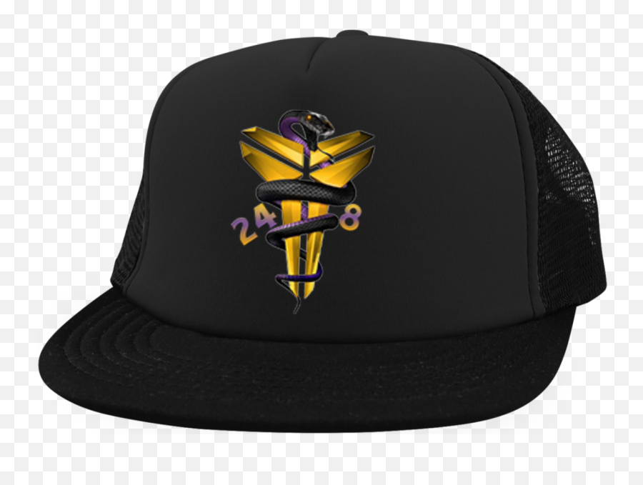Kobe Black Mamba Logo Trucker Hat With - Unisex Emoji,Black Mamba Kobe Logo