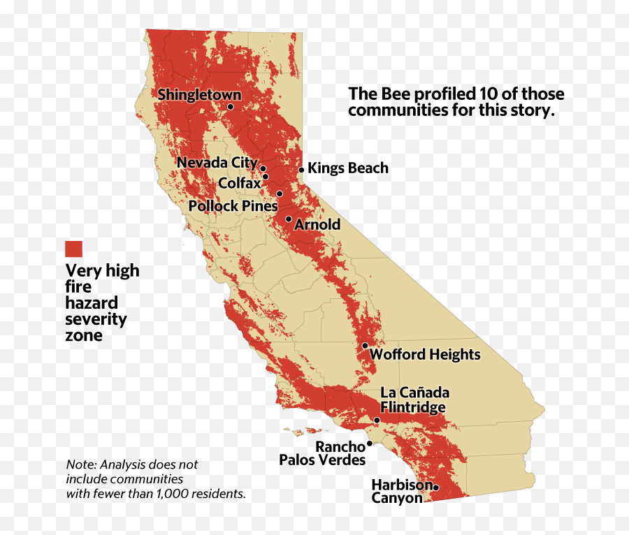 These Ca Cities Face Severe Wildfire Risks Similar To - California Fire Map 2019 Emoji,California Map Png