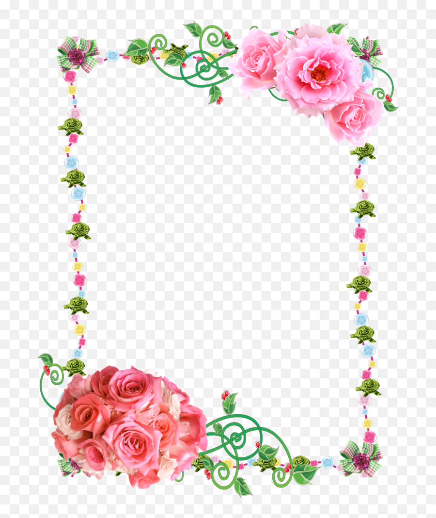 Rose Border In Png - Rose Flower Png Hd Border Emoji,Rose Border Png