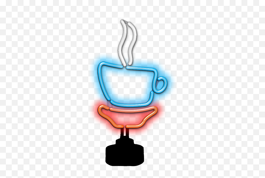 Steaming Coffee Cup Neon Sculpture - Neon Glass With Steam Transparent Emoji,Coffee Steam Png