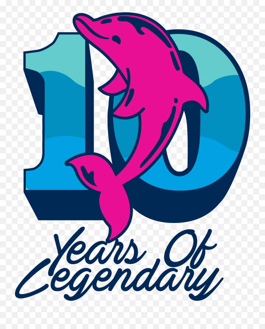 10 Years Of Pink Dolphin - Pink Dolphin Logo Png Emoji,Dolphin New Logo