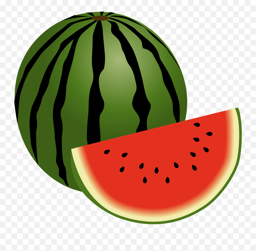 Watermelon - Whole And Wedge Clipart Free Download Transparent Watermelon Clip Art Emoji,Watermelons Clipart