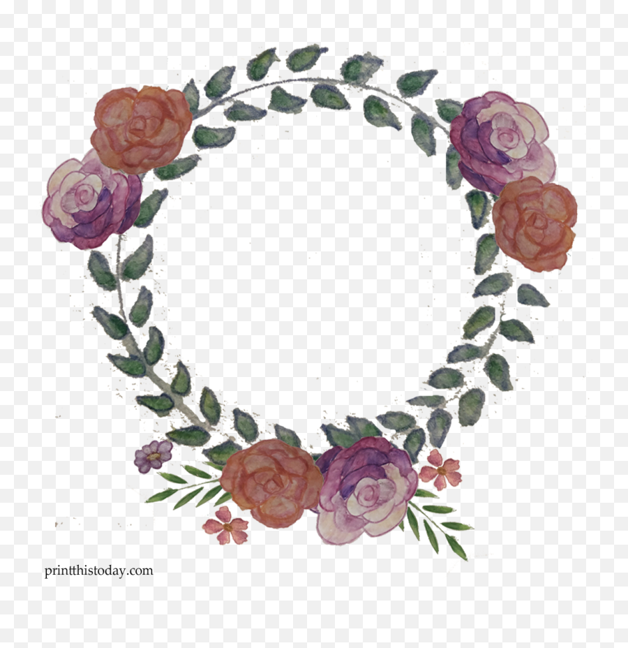 Free Handmade Watercolor Wreath And Flowers For Blogs And Emoji,Watercolor Roses Png