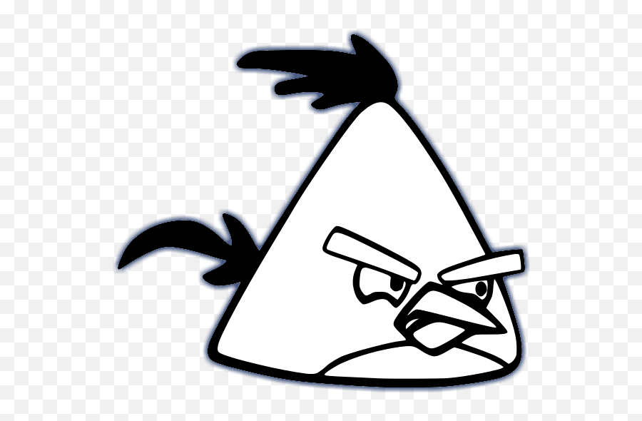 Angry Bird Black And White Clipart - Angry Bird Icon Png Emoji,Bird Clipart Black And White