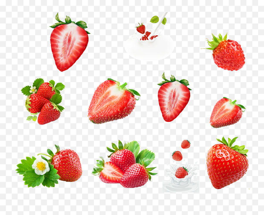 Strawberry Fruit Strawberry Milk - Strawberries Png Emoji,Strawberry Clipart
