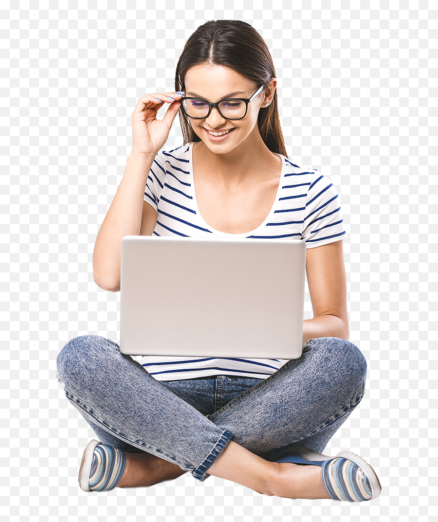 Person Sitting Down Png - Screen Students For Behavioral Png Girl With Laptop Emoji,Person Sitting Png