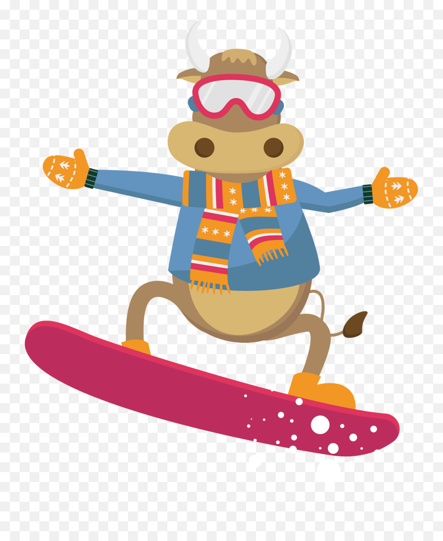 Bull - Snowboarder Emoji,Snowboard Clipart