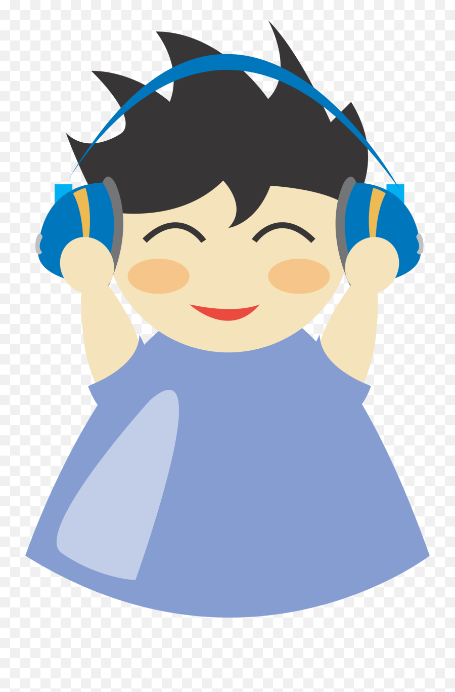 Boy With Headphones 2 Clip Art At Clkercom - Vector Clip Listening Music Clipart Png Emoji,Headphones Clipart