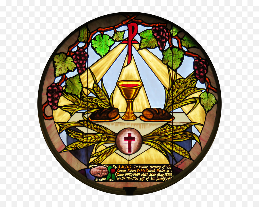 Download Week Catholic Stained In Holy Eucharist Glass - Catholic Eucharist Stained Glass Emoji,In Loving Memory Clipart