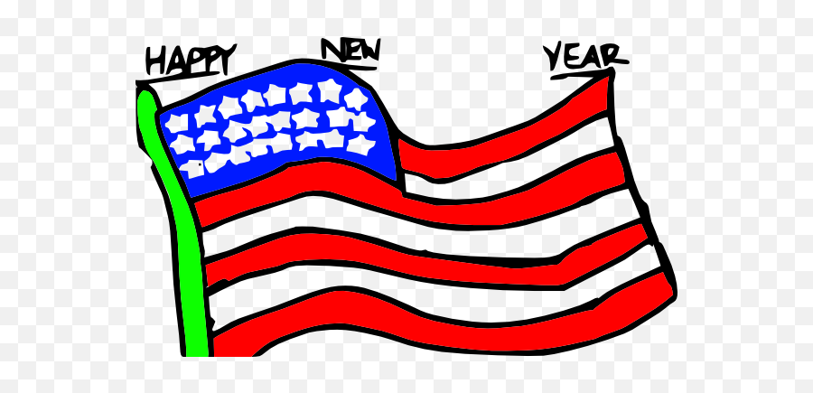 Happy New Year Us Flag Clip Art At Clkercom - Vector Clip Emoji,American Flag Black And White Clipart