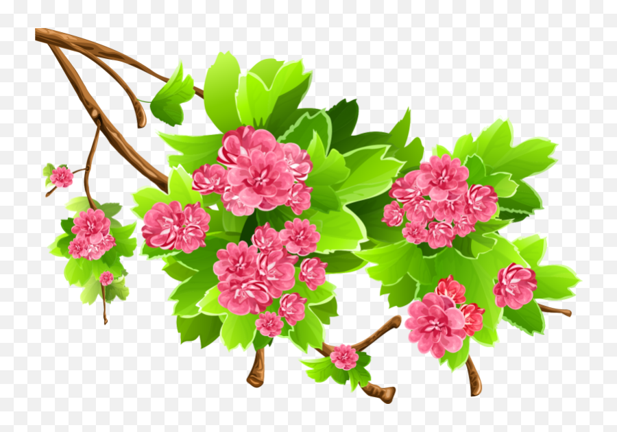 Pig Clip Art - Green And Pink Flowers Background Png Emoji,Floral Background Png