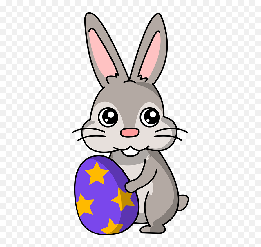 Easter Bunny With Eggs Clipart Free - Bunny Easter Eggs Clipart Emoji,Eggs Clipart