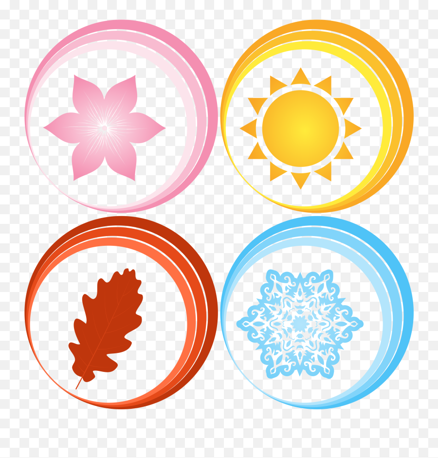Words Clipart Seasons Words Seasons - Four Seasons Symbols Png Emoji,Seasons Clipart