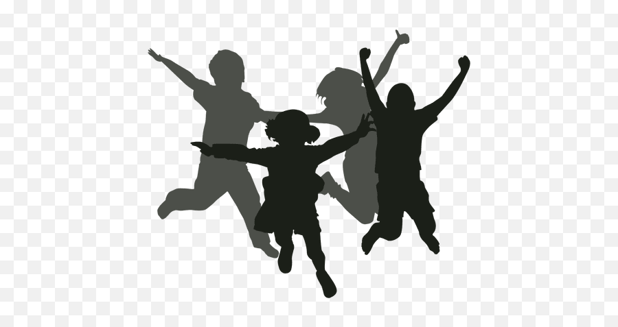 Silhouette Child - Jumping Silueta Niños 512x512 Png Colourful Kids Jumping Silhouette Emoji,Jumping Clipart