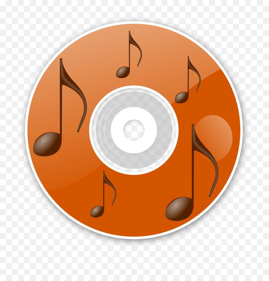 Clipart Music Disc With Painted Notes - Cd Song Emoji,Frisbee Clipart