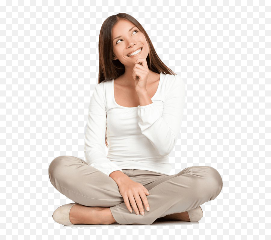 Thinking Woman Png High Quality Image - Sitting Emoji,Woman Png