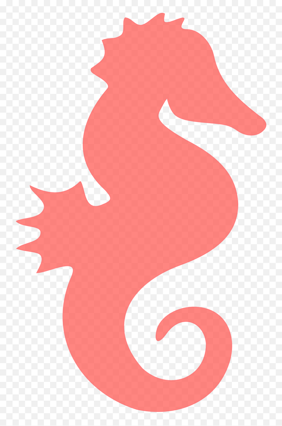 Coral Seahorse Clip Art At Clker - Silhouette Sea Horse Emoji,Seahorse Clipart