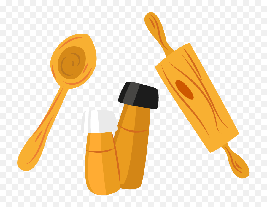 Wooden Spoon Rolling Pin Vector Material Ingredients - Spoon Emoji,Rolling Pin Clipart