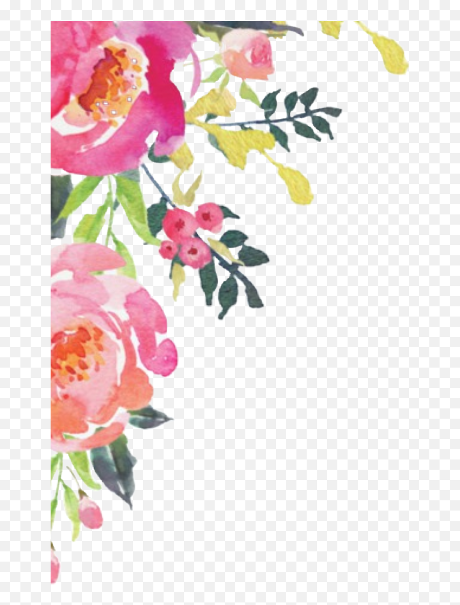 Flower Transparent Background Watercolor Flower Border - Watercolor Corner Floral Border Emoji,Watercolor Floral Png