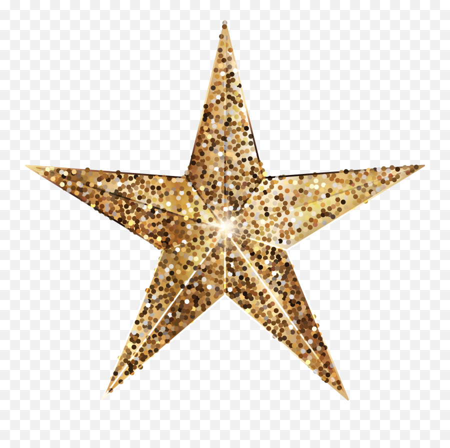 Download Hd Golden Deco Star Png Clip Art Image - Clip Art Emoji,Star Transparent