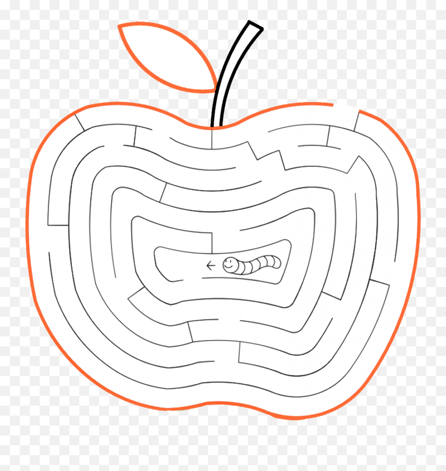 Kids Maze Apple - Clip Art Library Language Emoji,Maze Clipart